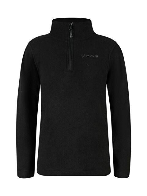 2AS Clara Çocuk Yarım Fermuarlı İnce Polar Sweatshirt Siyah - S000486146-19351