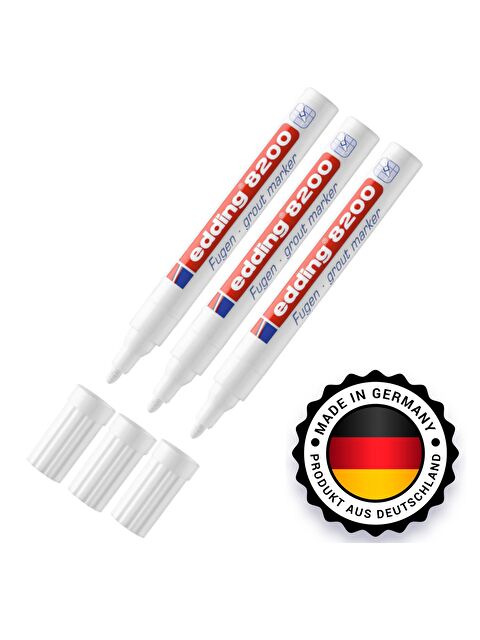 Edding 8200 Fayans Kalemi Derz Kalemi Beyaz 3 Adet - S000380102-20063