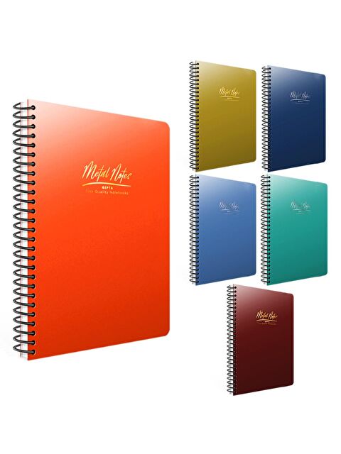 Gıpta Metal Notes Plastik Kapak Spiralli Not Defteri A6 80 Yaprak Kareli (5543) - S000365456-23173