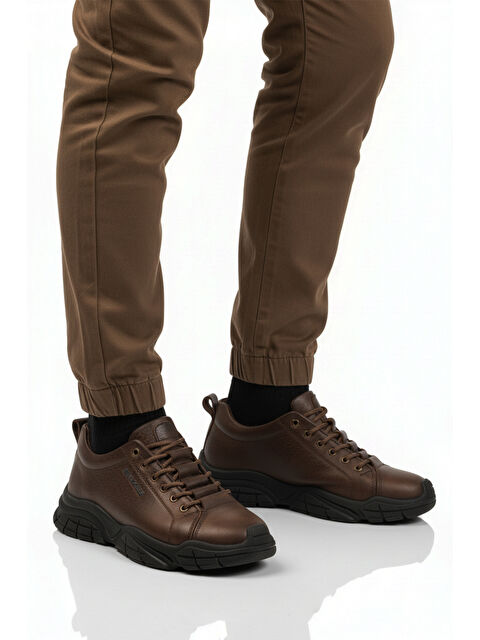 Bulldozer Kahve Hakiki Deri Dar Kalıp Erkek Casual Ayakkabı 260037 M - S000461577-19413