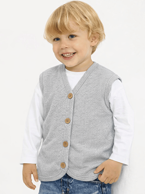 Luggi Baby V Yaka Erkek Bebek Yelek - S000274179-20600