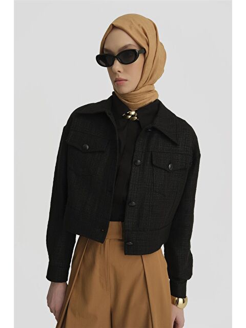 ARMİNE Parlak Baskılı Tüvit Ceket 25Y5900 Siyah - S000508531-19351