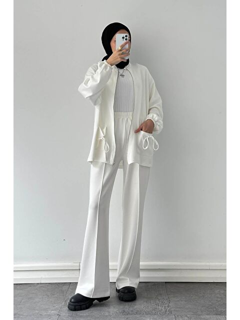 Lamelif Biyeli Cepli İkili Takım Beyaz - S000515315-20063