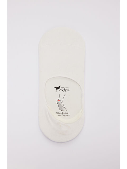 AC&Co / Altınyıldız Classics Erkek Beyaz Pamuklu Tekli  Babet Çorap