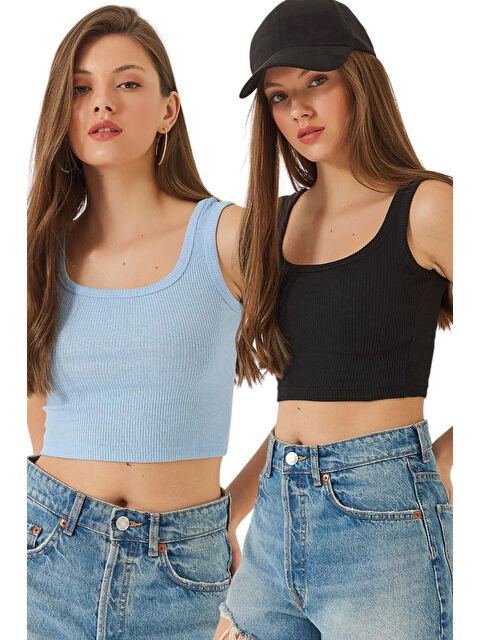 SHADE Kadın Askılı Fitilli Kaşkorse Bluz - S000376509-37196