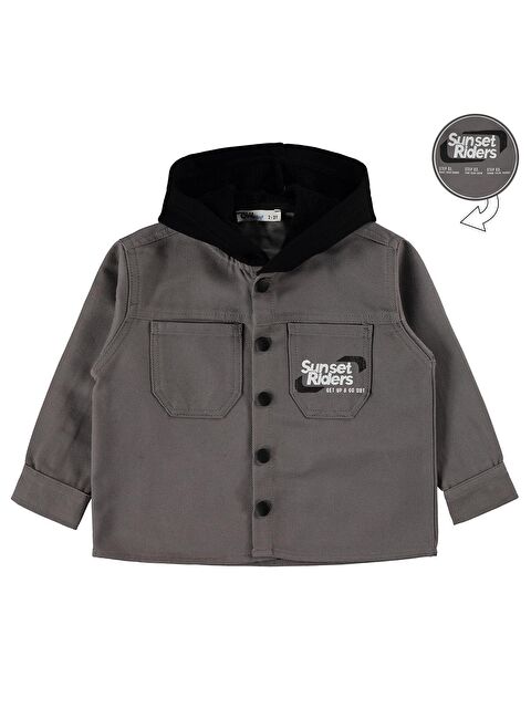 Civil Boys Çift Cepli Kapüşonlu 2-5 Yaş Gömlek - Gri