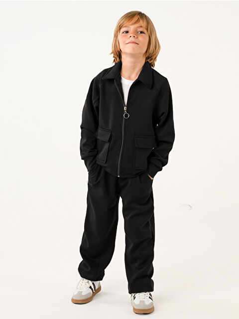 Catz Kids Erkek Çocuk Pocket Siyah Yumuşak Modal Eşofman Takım - S000456662-19351