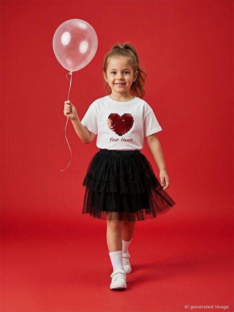 Civil Girls Kat Kat 4-9 Yaş Etek - Siyah