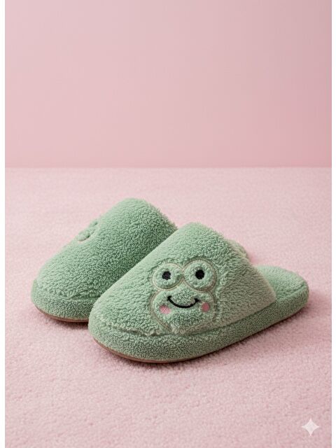 MODAFRATO FROG Kurbağalı Kapalı Kadın Ev Terliği Günlük Rahat Kışlık Terlik - S000482458-18194