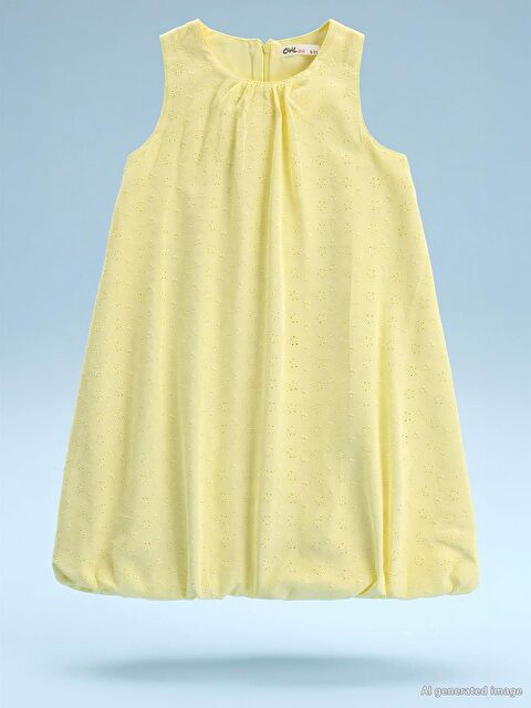 Civil Girls Balon Etekli 6-9 Yaş Elbise - Sarı