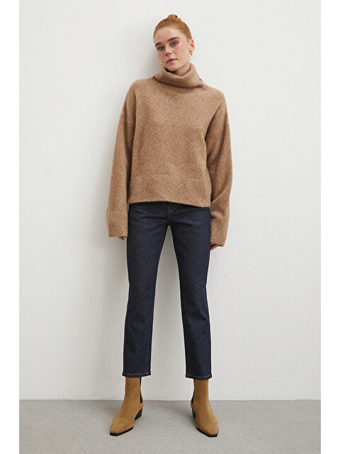 Never More Yüksek Bel Dar Paça Jean Lacivert - S000491331-21164