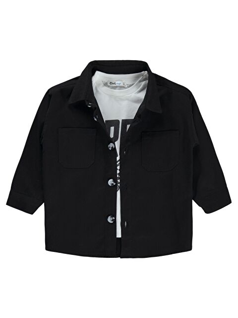 Civil Boys Çift Cepli Tişörtlü 2-5 Yaş Gömlek - Siyah