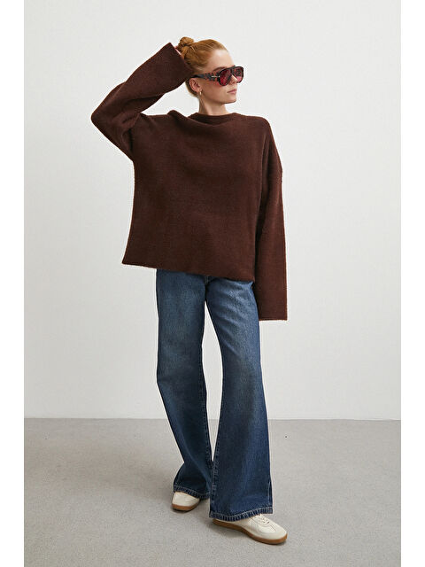 Never More Yüksek Bel Flare Jean Lacivert - S000491333-21164