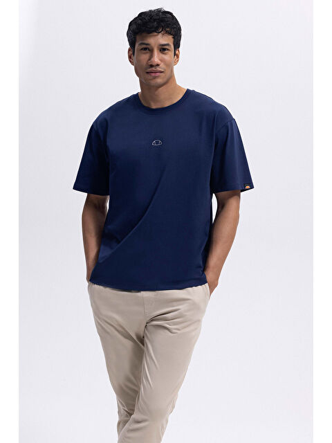 Ellesse % 100 Pamuk Oversize Fit Bisiklet Yaka T Shirt EM376-NV - S000529785-29672