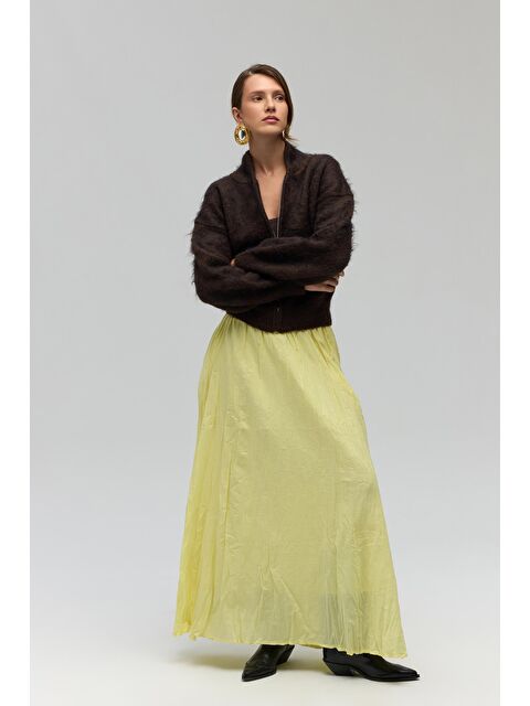 Bohemai Jayla Kırışık Detay Sarı Uzun Etek - S000363460-20072