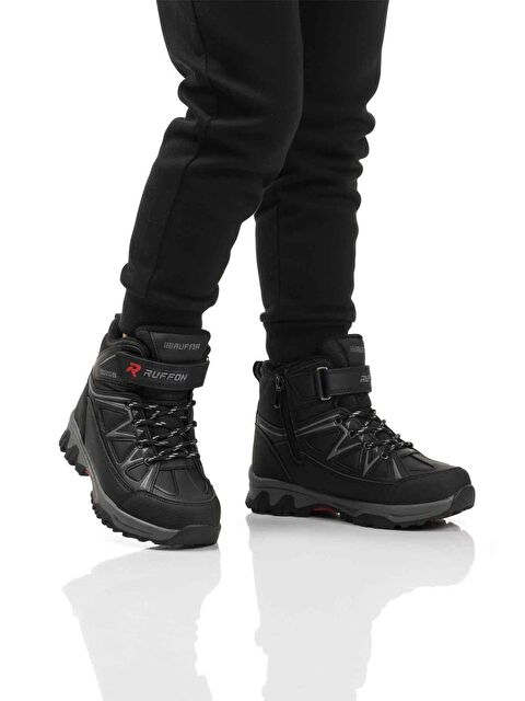 Ayakmod Siyah Polarlı Kaymaz Çocuk Outdoor Bot 2301 F - S000320445-22238