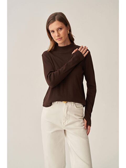 ALLDAY Kahve-Parmaklıklı Balıkçı Yaka Body - S000518674-29705