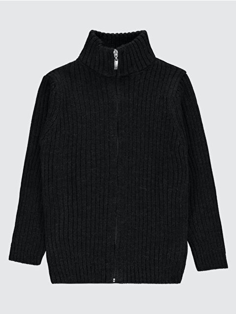 Civil Boys Fermuarlı Fitilli 10-13 Yaş Hırka - Siyah 10-11 Yaş - S000450098-19351