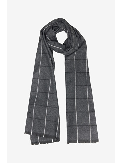 Altınyıldız Classics Erkek Antrasit-Gri Desenli Standart Fit Atkı