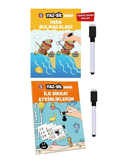 Çocuk Akademi Yaz Sil İlk Dikkat Etkinliklerim ve Fark Bulmacaları Avantaj Paket - S000355322-20063