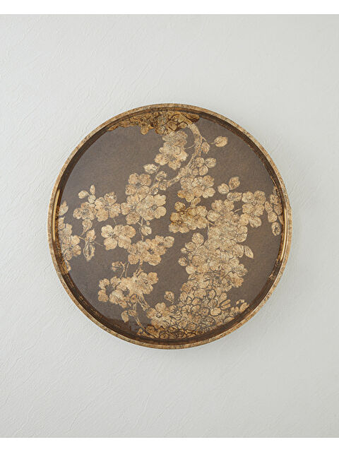 English Home Naki Dekoratif Tepsi 39,5x39,5x4 cm Kahverengi - S000486776-19413