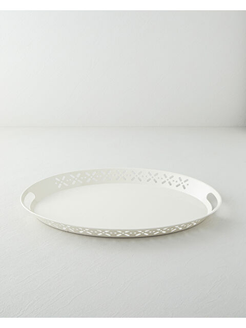 English Home Core Metal Tepsi 52x39 cm Krem - S000486777-19966