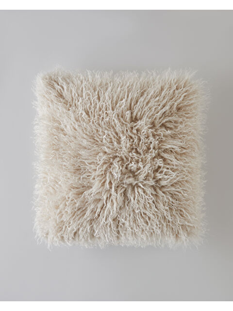 English Home Fluffy Kırlent Kılıfı 45x45 cm Bej - S000486779-19928