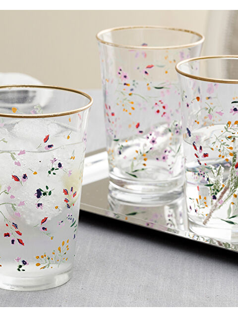 English Home Simply 3'lü Cam Meşrubat Bardağı 290 Ml Gold - S000486784-20076