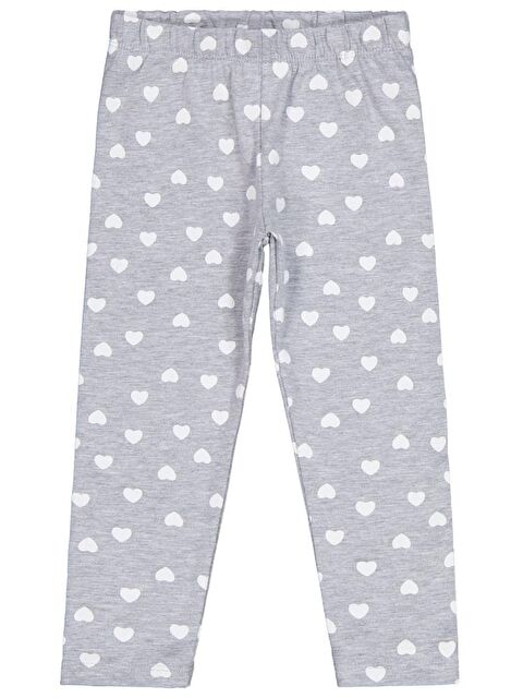 Civil Girls Kalp Baskılı 2-5 Yaş Tayt - Gri 5-6 Yaş - S000466559-20600