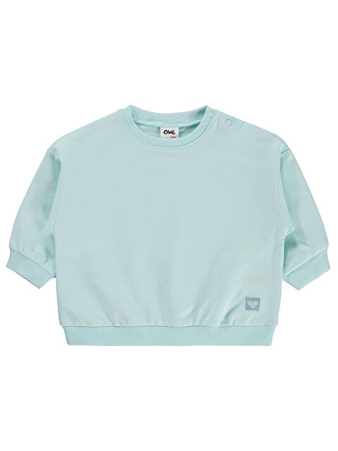 Civil Baby Basic Kalp Etiketli 6-18 Ay Sweatshirt - Yeşil 6-9 Ay - S000405252-20054