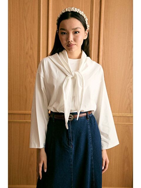 Ceylan Otantik Ekru Fularlı Body - S000495979-19965