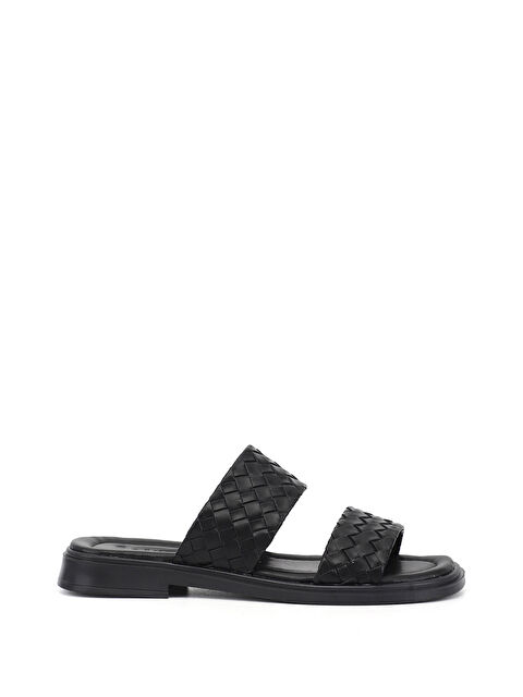 GÖNDERİ(R) Kadın SİYAH Çift Bantlı Günlük Terlik - S000529370-19351