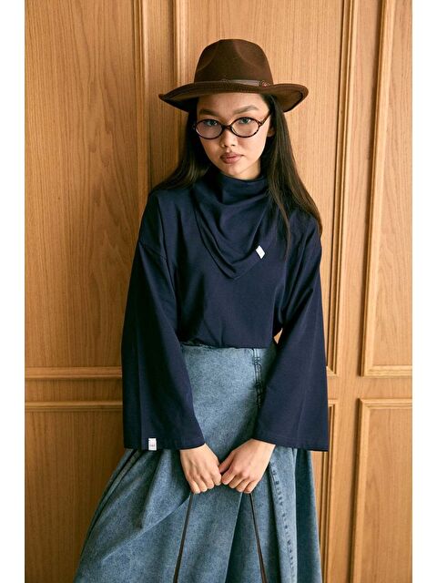 Ceylan Otantik Lacivert Fularlı Body - S000495978-21164