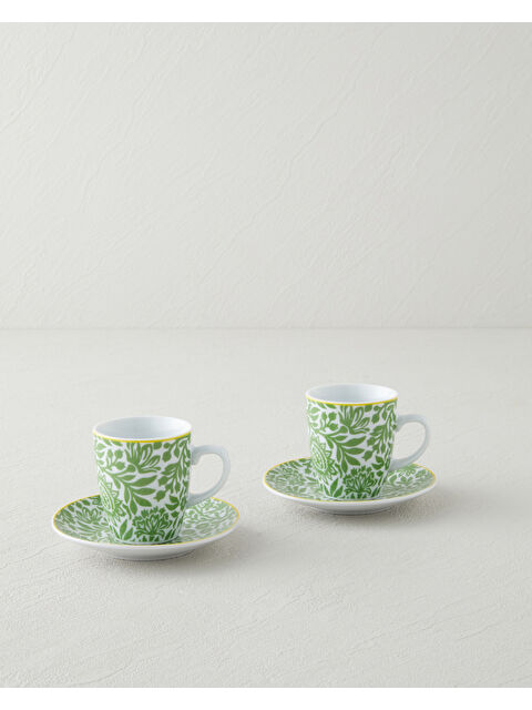 English Home Nami Porselen 4 Parça 2 Kişilik Kahve Fincan Takımı 80 ml Yeşil - S000486795-18194