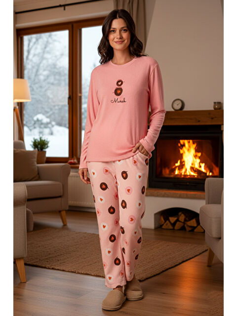Remsa Kadın Termal Uzun Kol Pijama Takımı 4753 Pembe01 - S000495972-2489