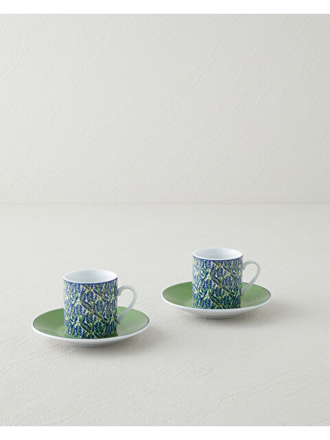 English Home Mira Porselen 4 Parça 2 Kişilik Kahve Fincan Takımı 80 ml Yeşil - S000486800-18194
