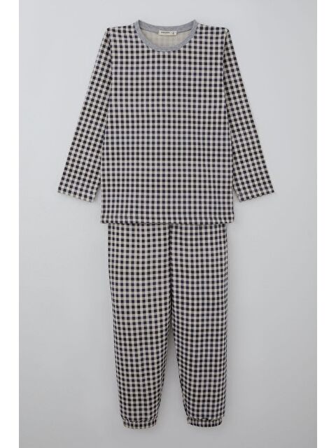 Breeze Erkek Çocuk Pijama Takımı Ekose Desenli Karışık Renk (4-8 Yaş)