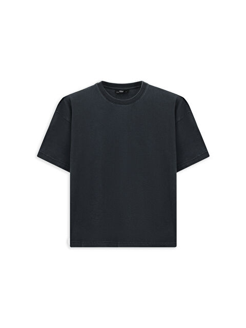 Kiğılı Bisiklet Yaka Oversize Ekstra Rahat Kesim Ekstra Rahat Kesim Pamuk Tişört - S000494053-29666