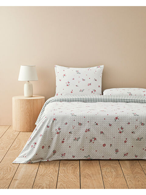English Home Bloomy Dots Pamuklu Ranforce Çift Kişilik Nevresim Seti 200x220 cm Pembe - S000486807-20024