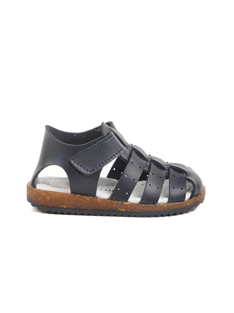 Ayakmod Lacivert Cırtlı Hafif Unisex Çocuk Sandalet 17370 B - S000389332-24072
