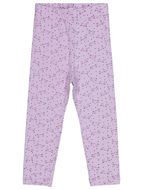 Civil Girls Kedi Baskılı 6-9 Yaş Tayt - Lila 9-10 Yaş - S000484442-17878