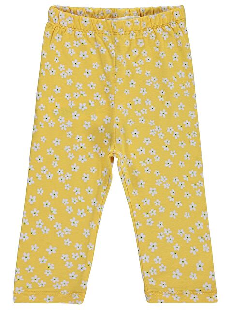 Civil Baby Küçük Çiçek Empirme 6-18 Ay Tayt - Sarı