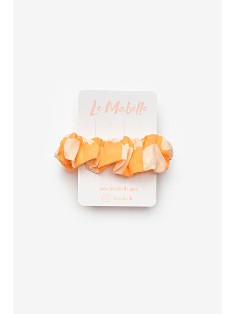 Le Mabelle Turuncu Dama Desenli Kız Çocuk Lastik Toka - S000513672-20013