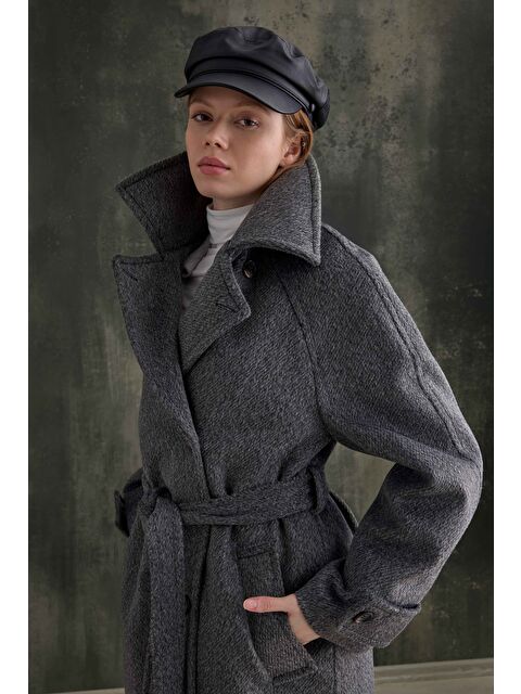 HE-QA Kuşaklı Uzun Kaban Antrasit - S000508215-29666