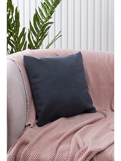 Asdiva Süet Dokulu Mermer  Desenli Petrol Rengi Kırlent Kılıfı - S000346991-20019