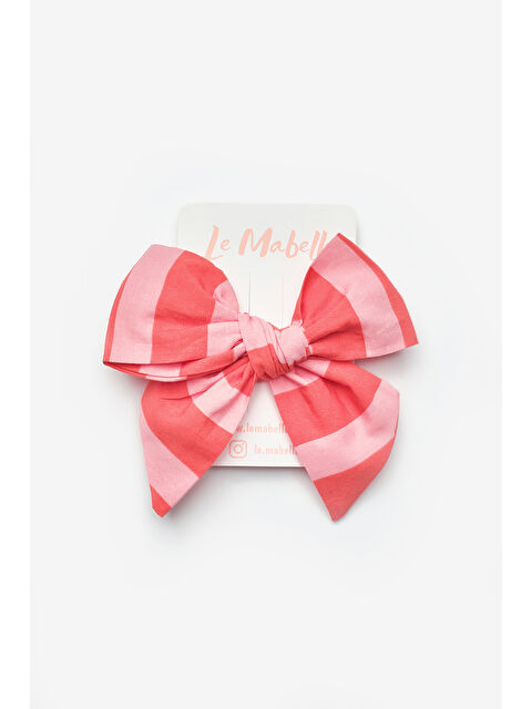 Le Mabelle Kırmızı  Çizgi Desenli Kız Çocuk Klips Toka - S000513670-20045