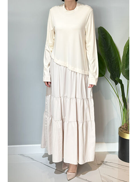 Nuss Paraşüt Detaylı Elbise 2010 Bej - S000332757-19928