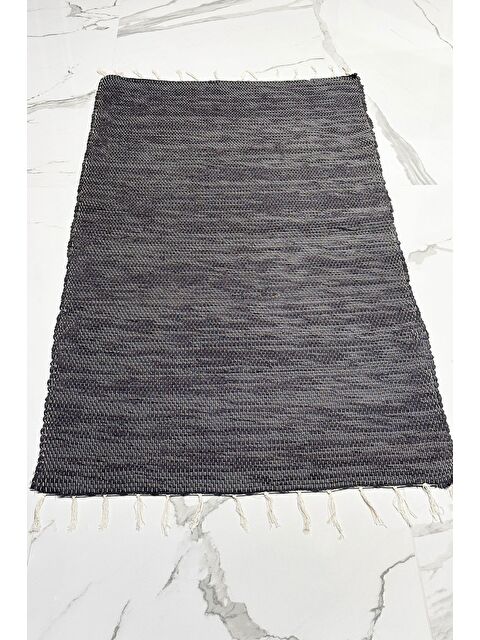 Asdiva El Yapımı Buldan Dokuma Kilim Otantik Örgü Yolluk Halı Füme 75x135cm - S000346994-33408