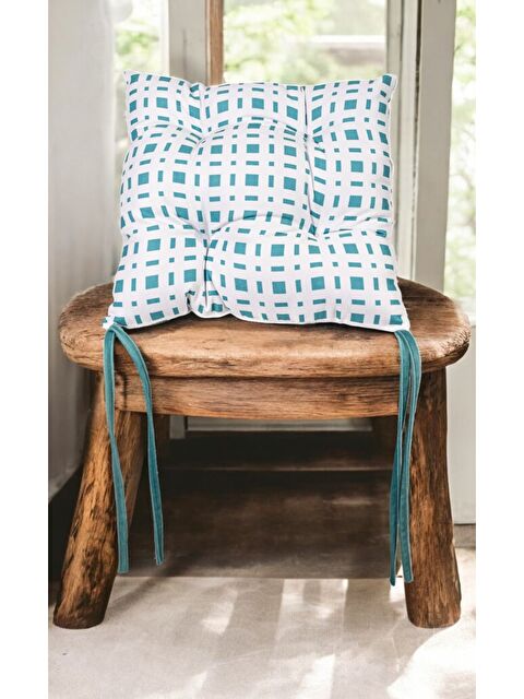 Asdiva Dijital Baskı Pofidik Sandalye Minderi Özel Dikişli Bağcıklı 40x40 Cm - S000346993-20063
