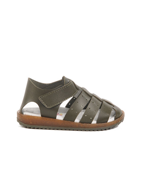 Ayakmod Haki Cırtlı Hafif Unisex Çocuk Sandalet 17370 B - S000389332-18547